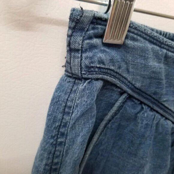 Aritzia Wilfred Gabrielle Chambray Denim Lyocell Linen Midi Skirt Side Slits XXS - Picture 10 of 12